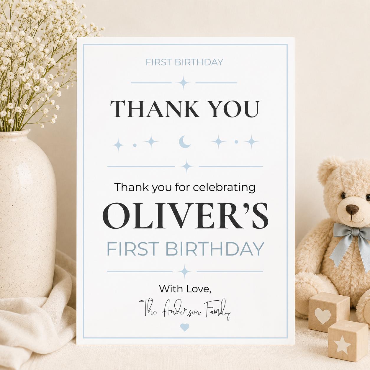 First Birthday Thank You Card preview 3