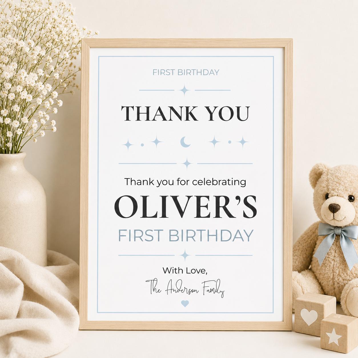 First Birthday Thank You Card preview 2