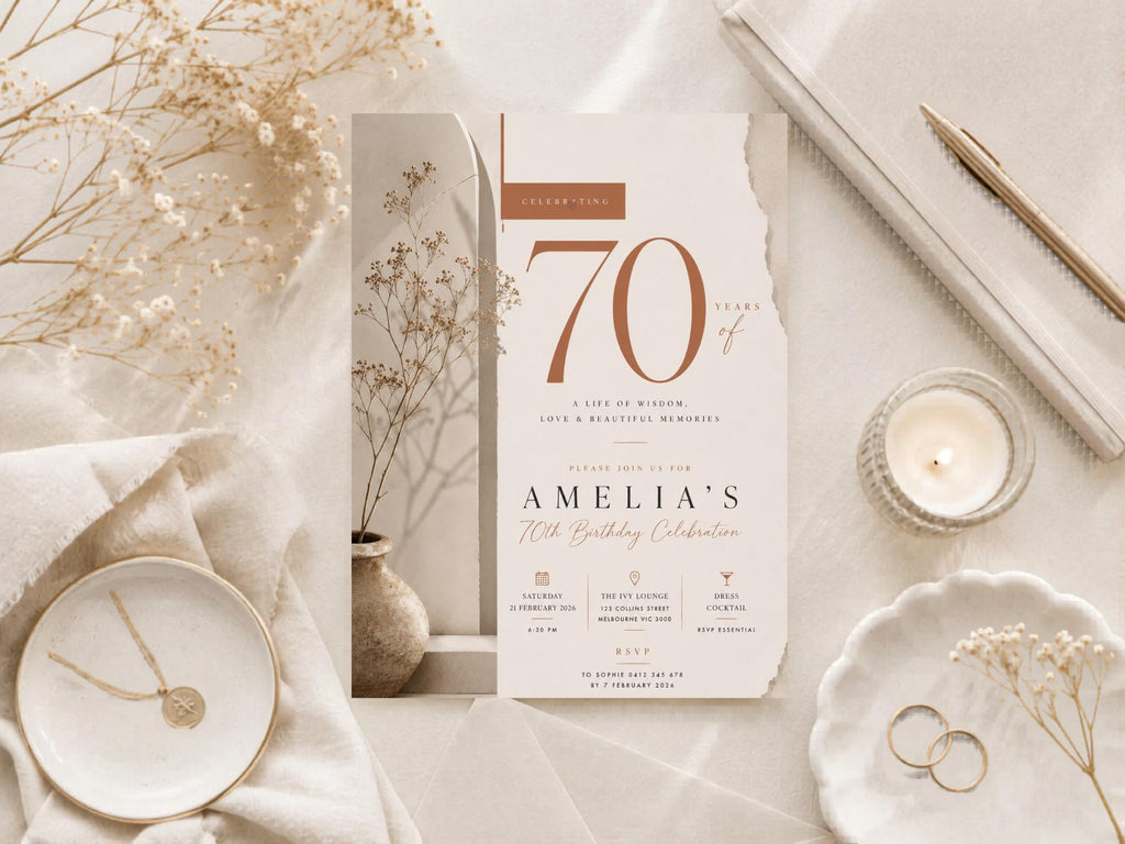 70th Birthday Invitation Template preview 1