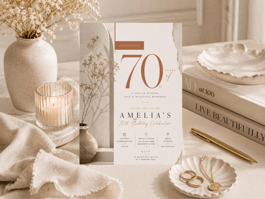 70th Birthday Invitation Template preview 4