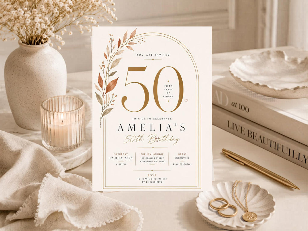 50th Birthday Invitation Template preview 5