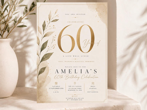 60th Birthday Invitation Template preview 2