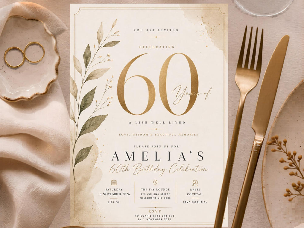 60th Birthday Invitation Template preview 3
