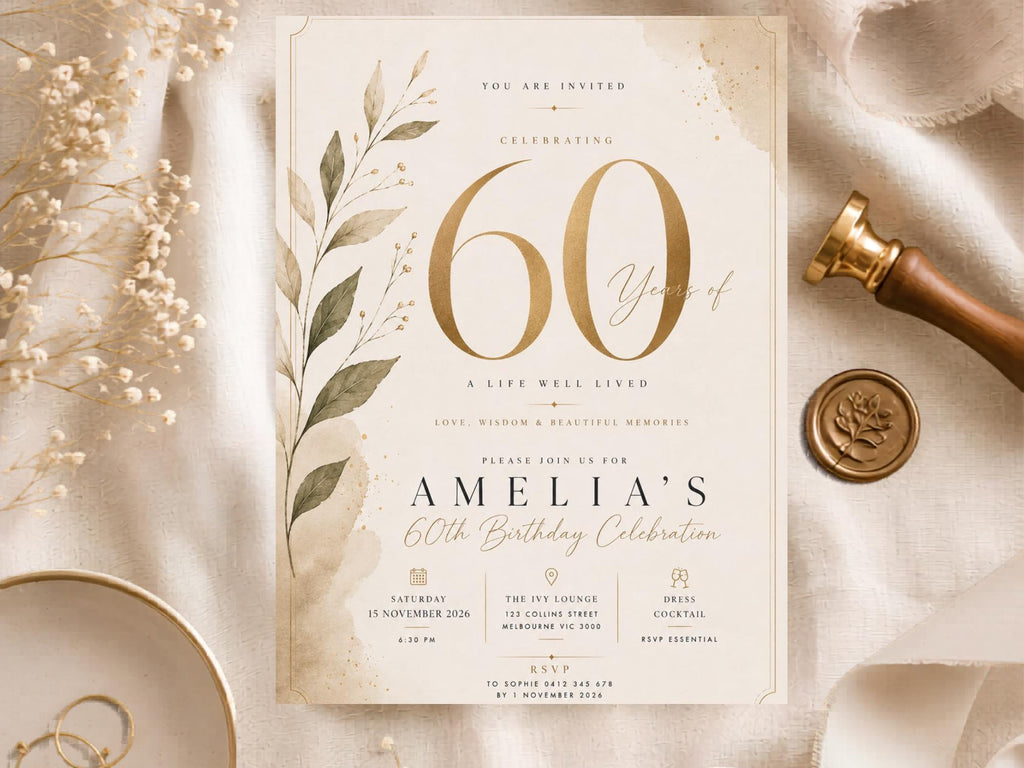 60th Birthday Invitation Template preview 5