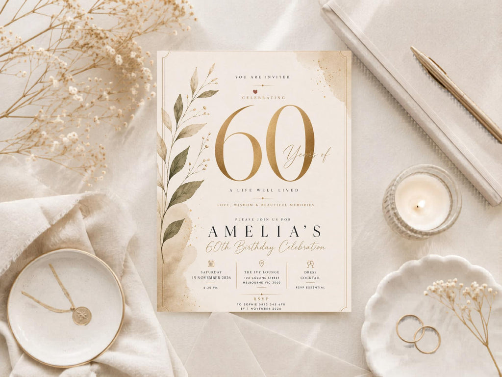 60th Birthday Invitation Template preview 1