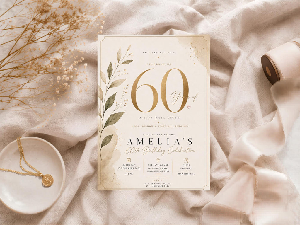 60th Birthday Invitation Template preview 6