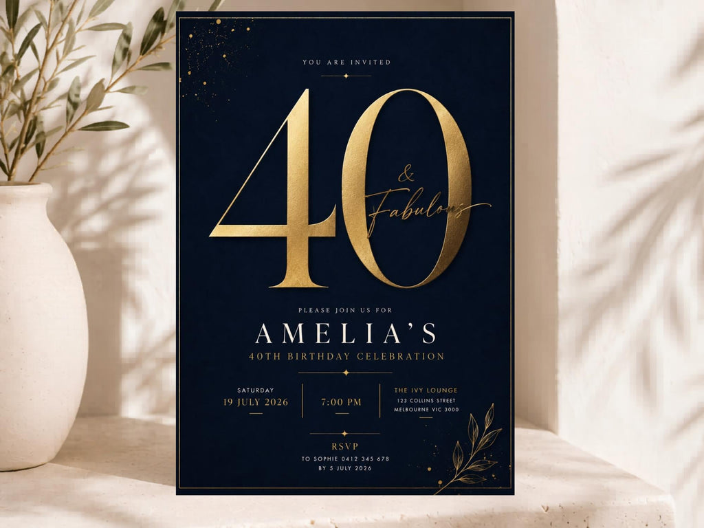 40th Birthday Invitation Template preview 2