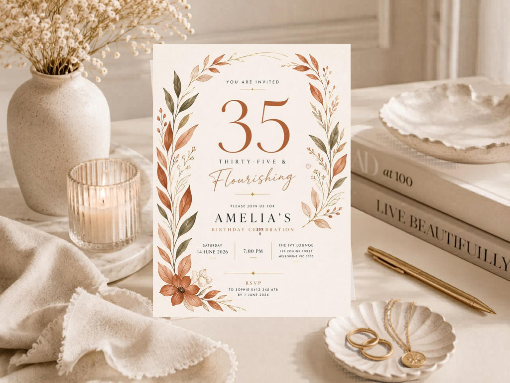 35th Birthday Invitation Template preview 3