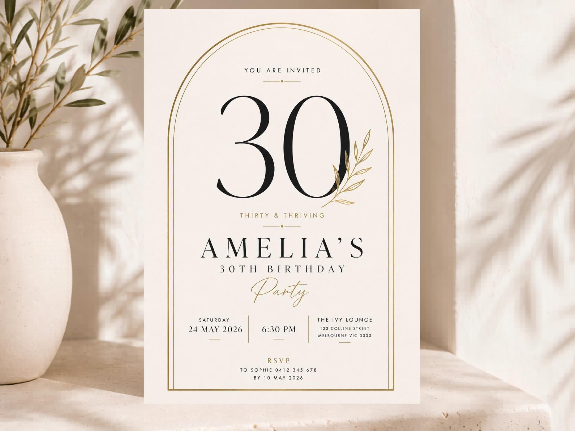 30th Birthday Invitation Template preview 2