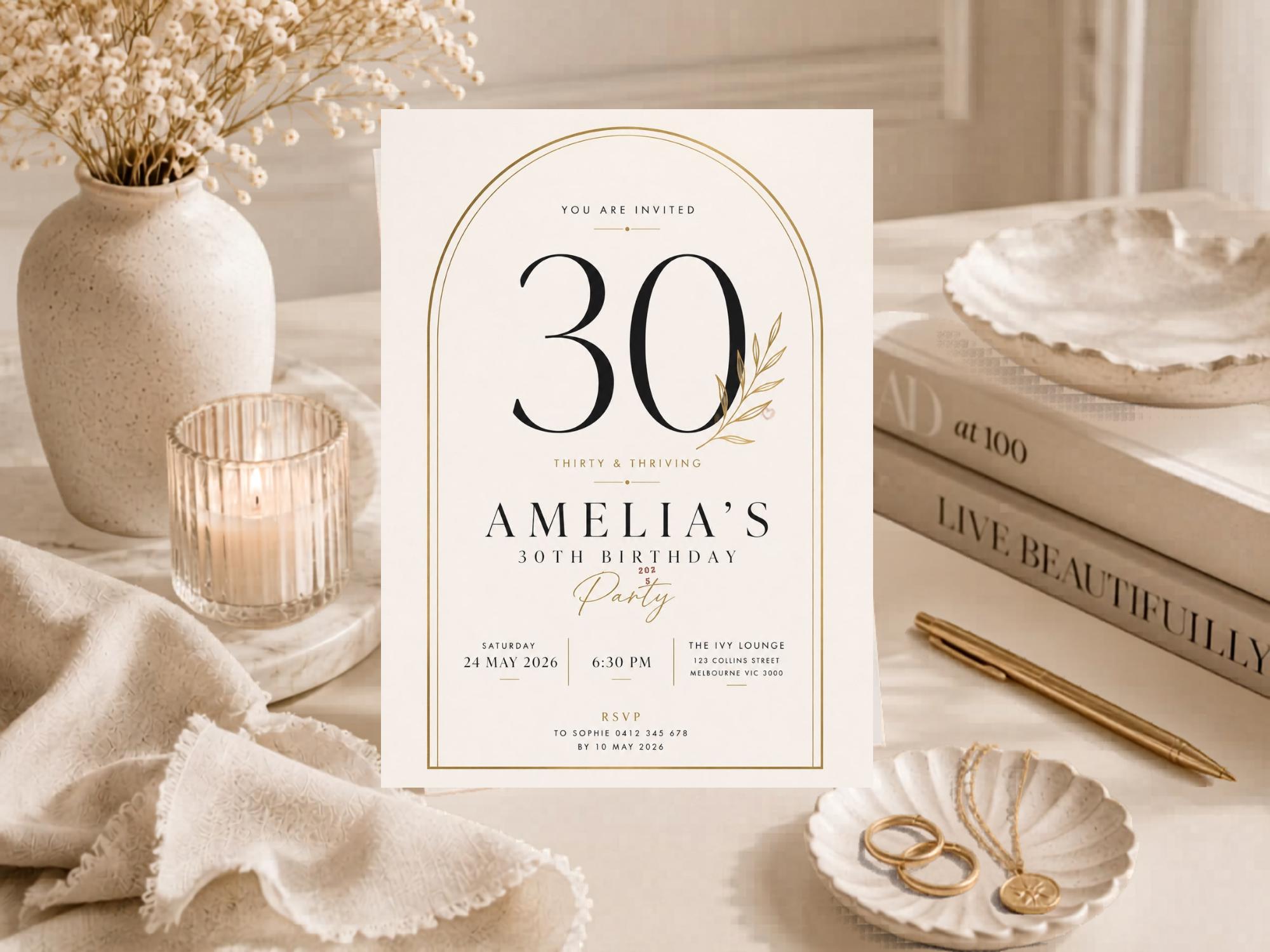 30th Birthday Invitation Template preview 5