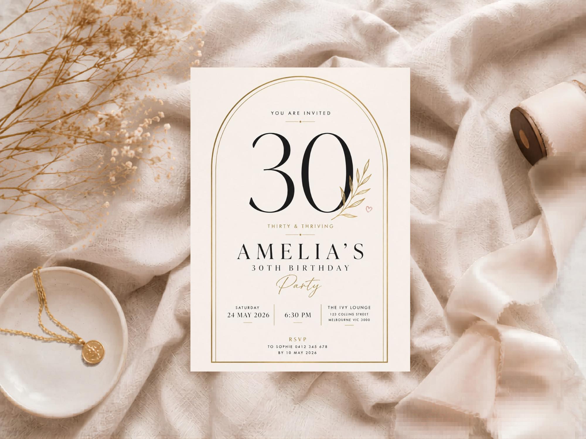 30th Birthday Invitation Template preview 6