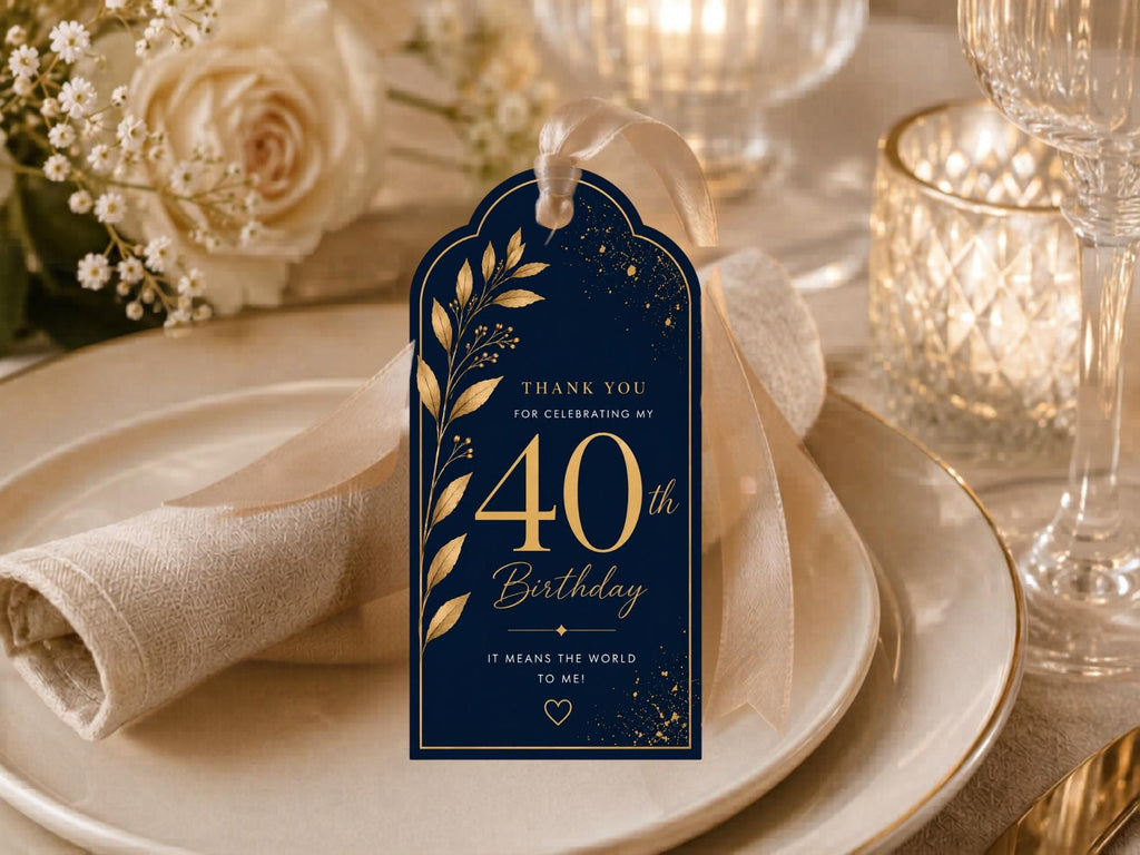 40th Birthday Favor Tag Template preview 5