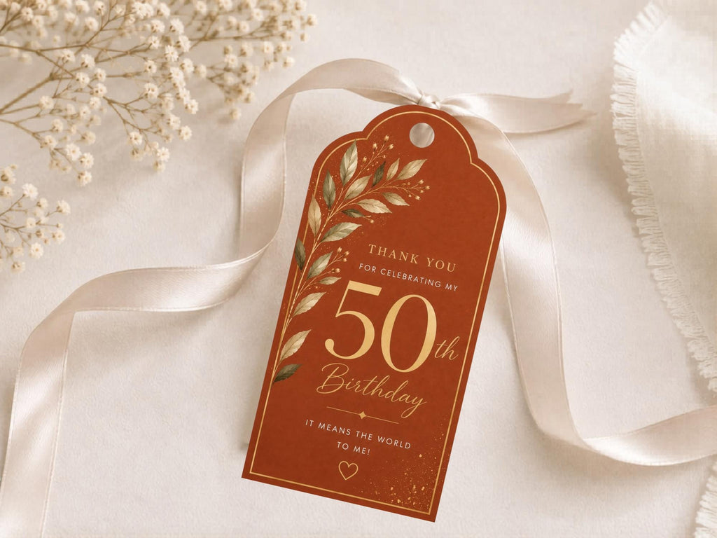 50th Birthday Favor Tag Template preview 4