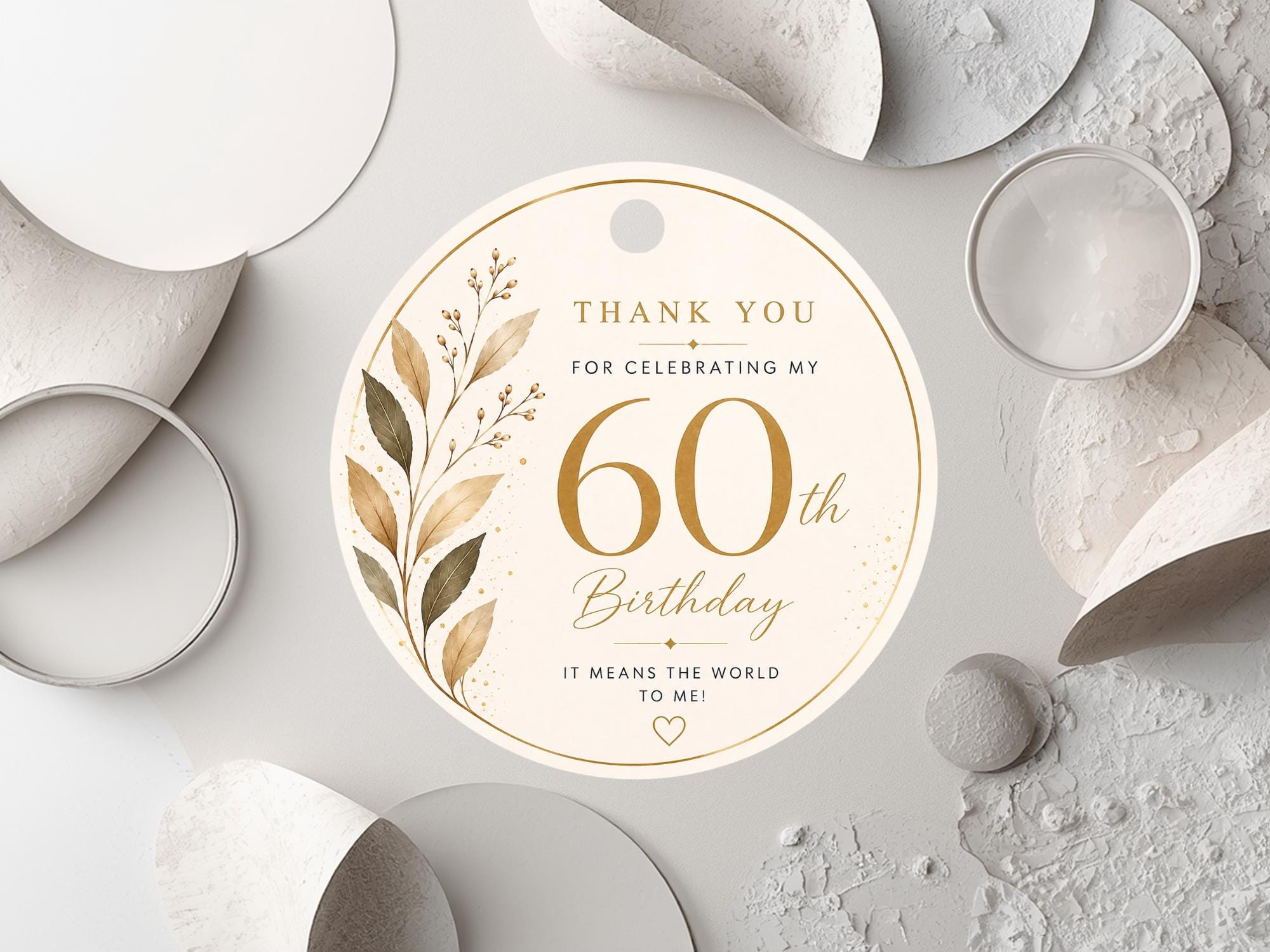 60th Birthday Favor Tag Template preview 5