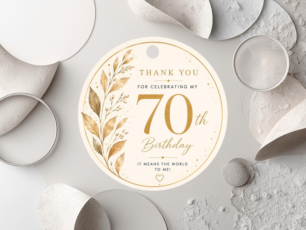 70th Birthday Favor Tag Template preview 4