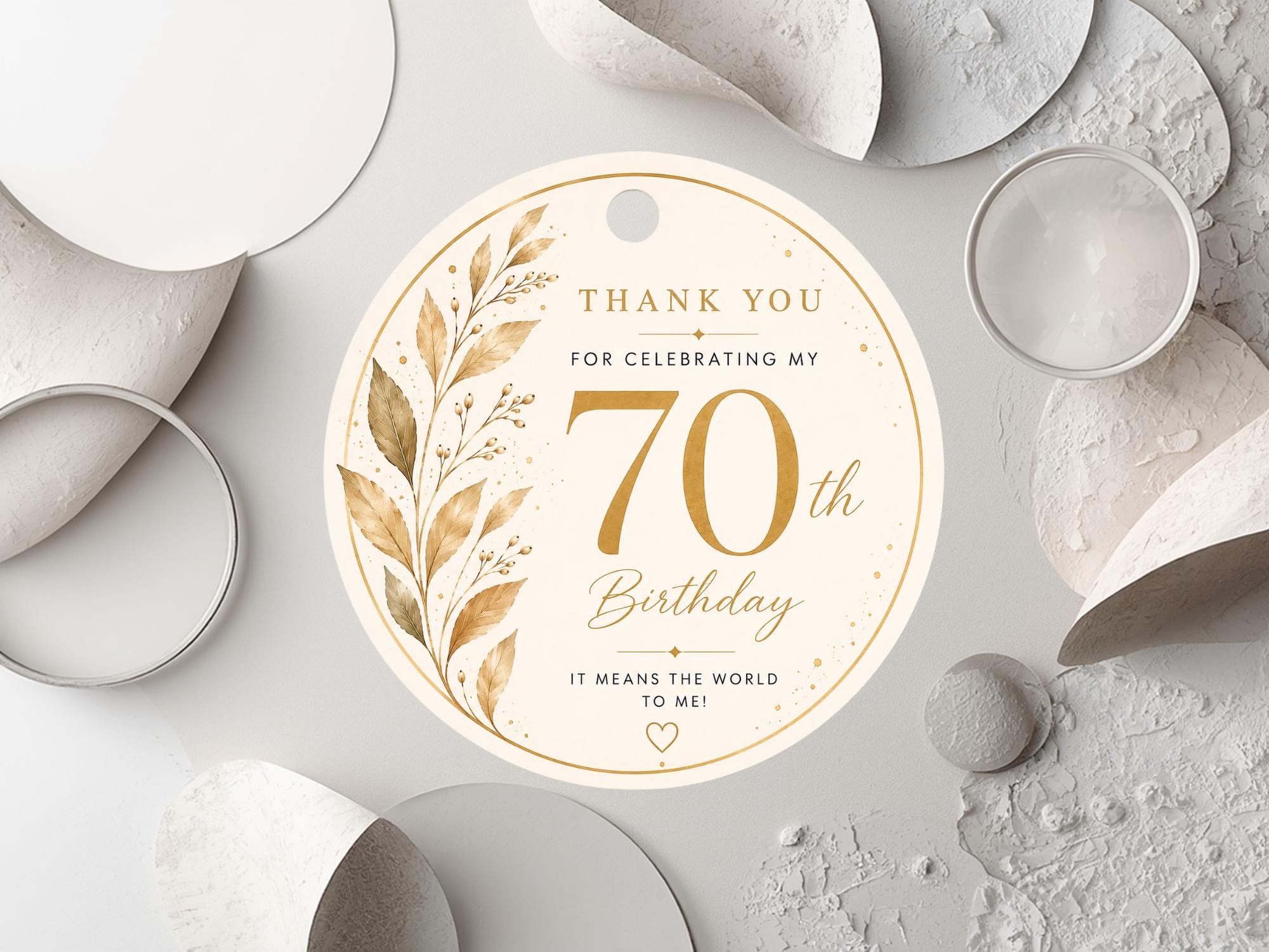 70th Birthday Favor Tag Template preview 4