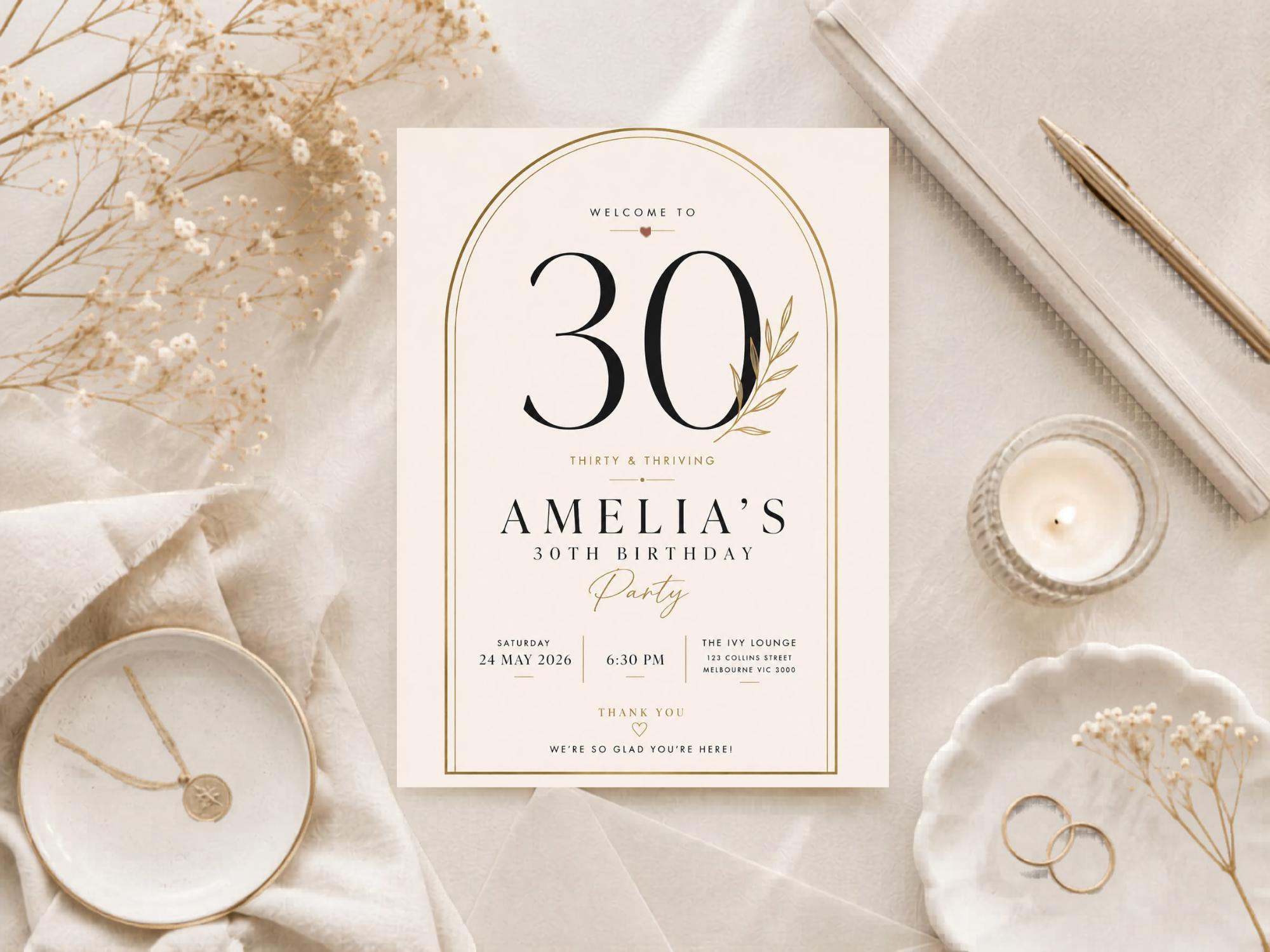 Editable 30th Birthday Welcome Sign Template preview 5