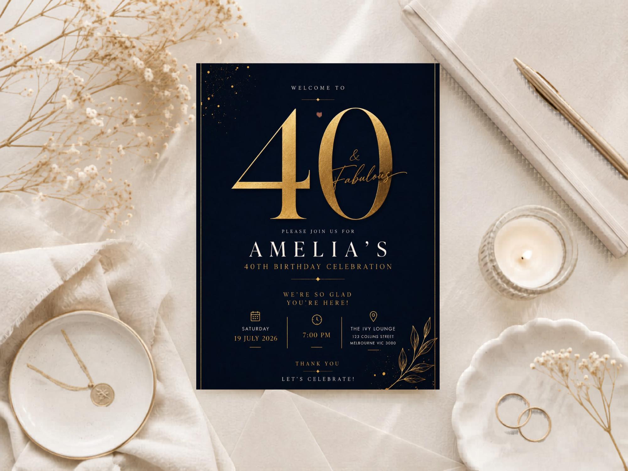 40th Birthday Welcome Sign Template preview 5