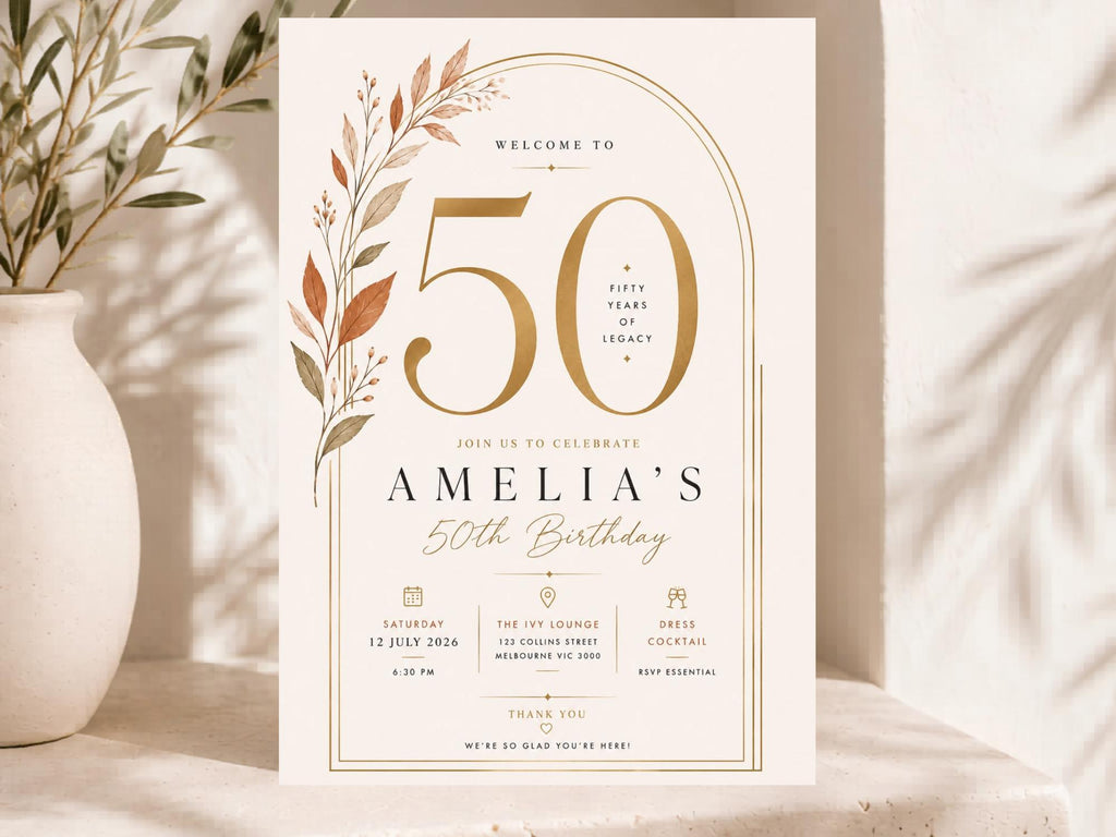 50th Birthday Welcome Sign Template preview 3