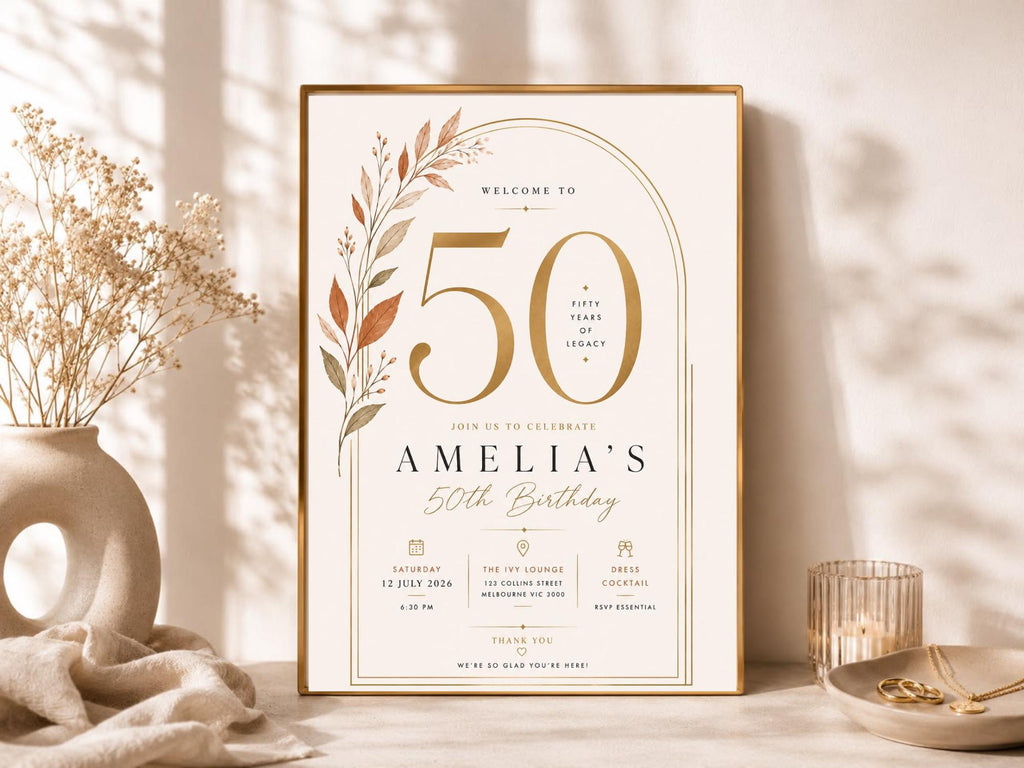 50th Birthday Welcome Sign Template preview 4