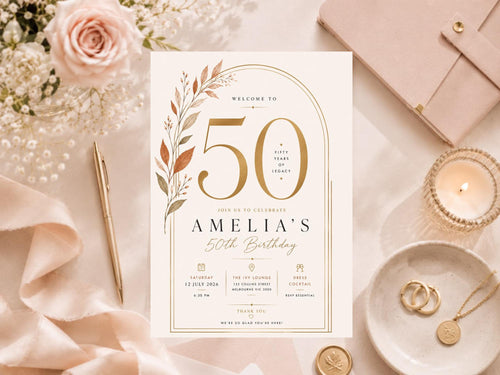 50th Birthday Welcome Sign Template preview 2