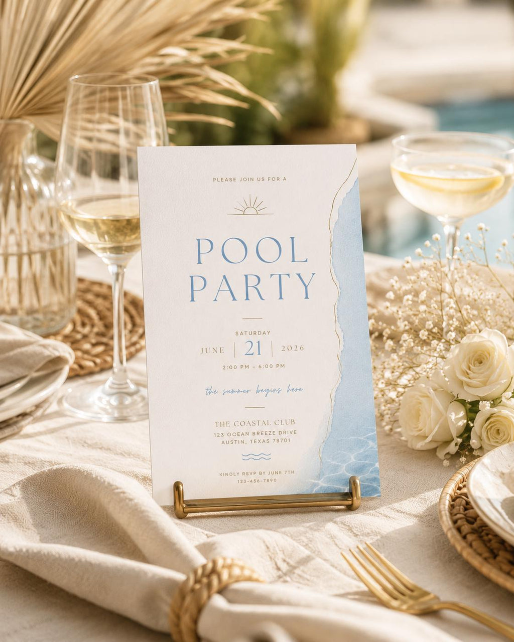 Pool Party Invitation Template preview 3