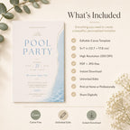 Pool Party Invitation Template preview 4