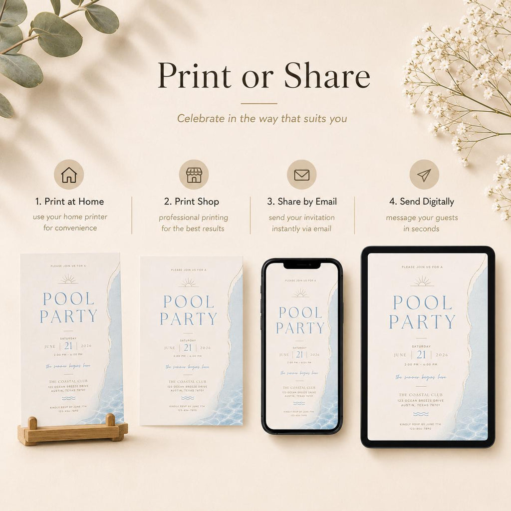 Pool Party Invitation Template preview 6