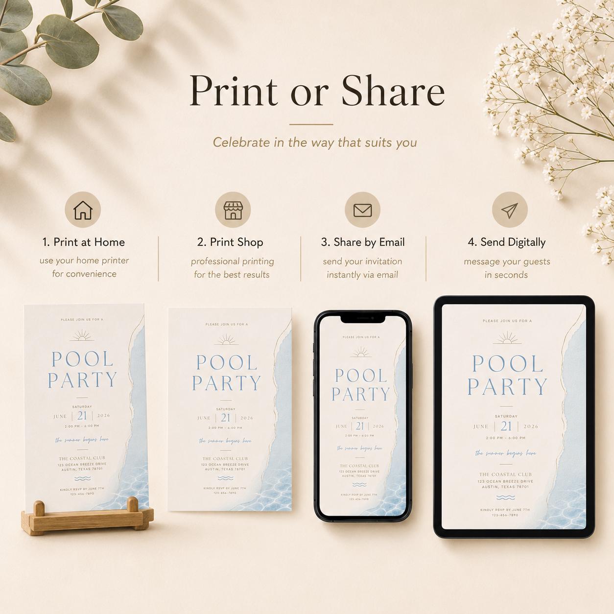 Pool Party Invitation Template preview 6