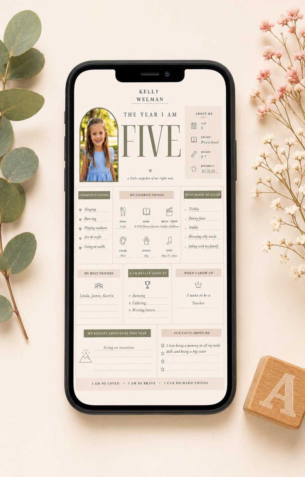 The Year I Turned Five Milestone Board preview 2