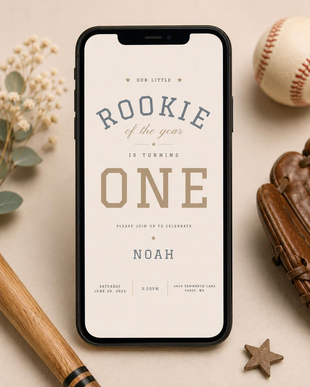 Rookie of the Year First Birthday Invitation preview 2