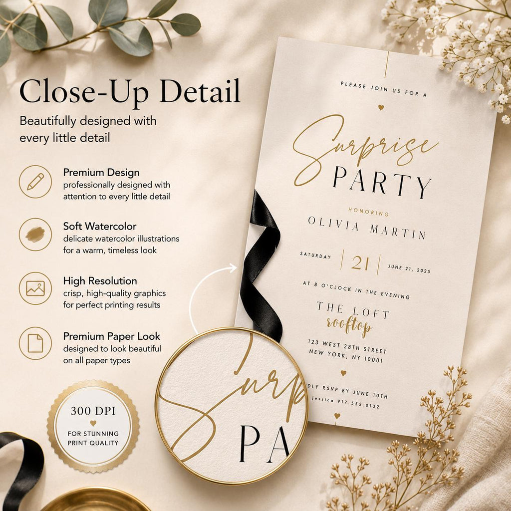 Surprise Birthday Invitation Template preview 6