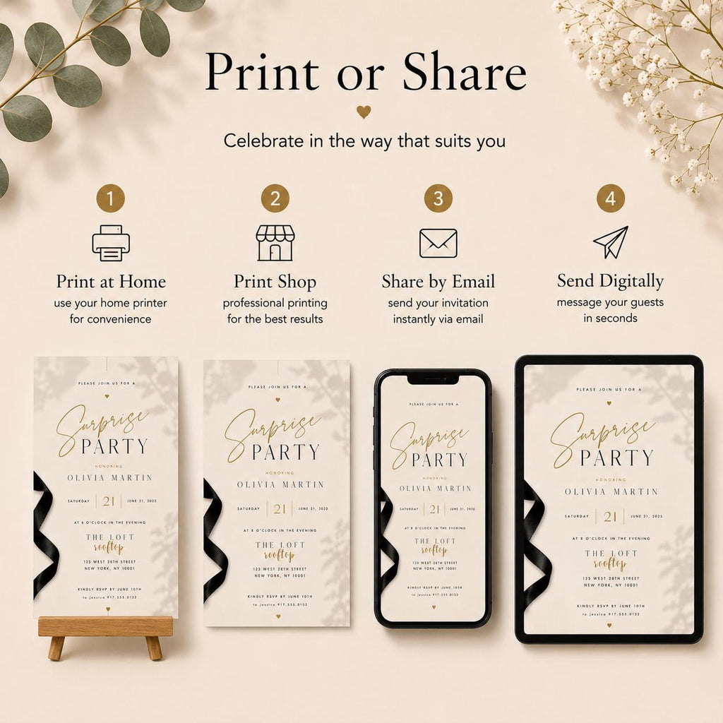 Surprise Birthday Invitation Template preview 5