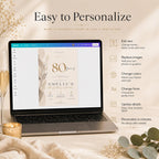 80th Birthday Invitation Template preview 4