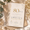 80th Birthday Invitation Template preview 1
