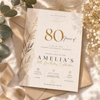 80th Birthday Invitation Template preview 1