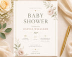 Floral Baby Shower Invitation Template preview 3