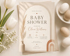 Boho Baby Shower Invitation Template preview 3