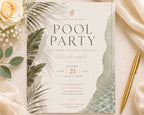 Tropical Pool Party Invitation Template preview 3