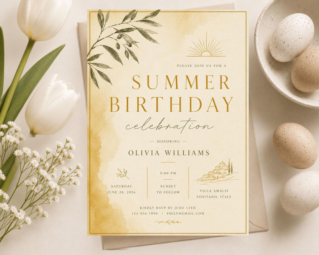 Summer Birthday Invitation Template preview 6
