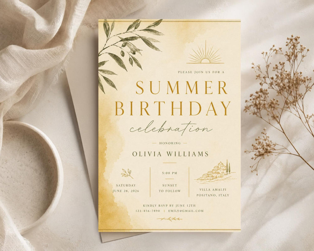Summer Birthday Invitation Template preview 3