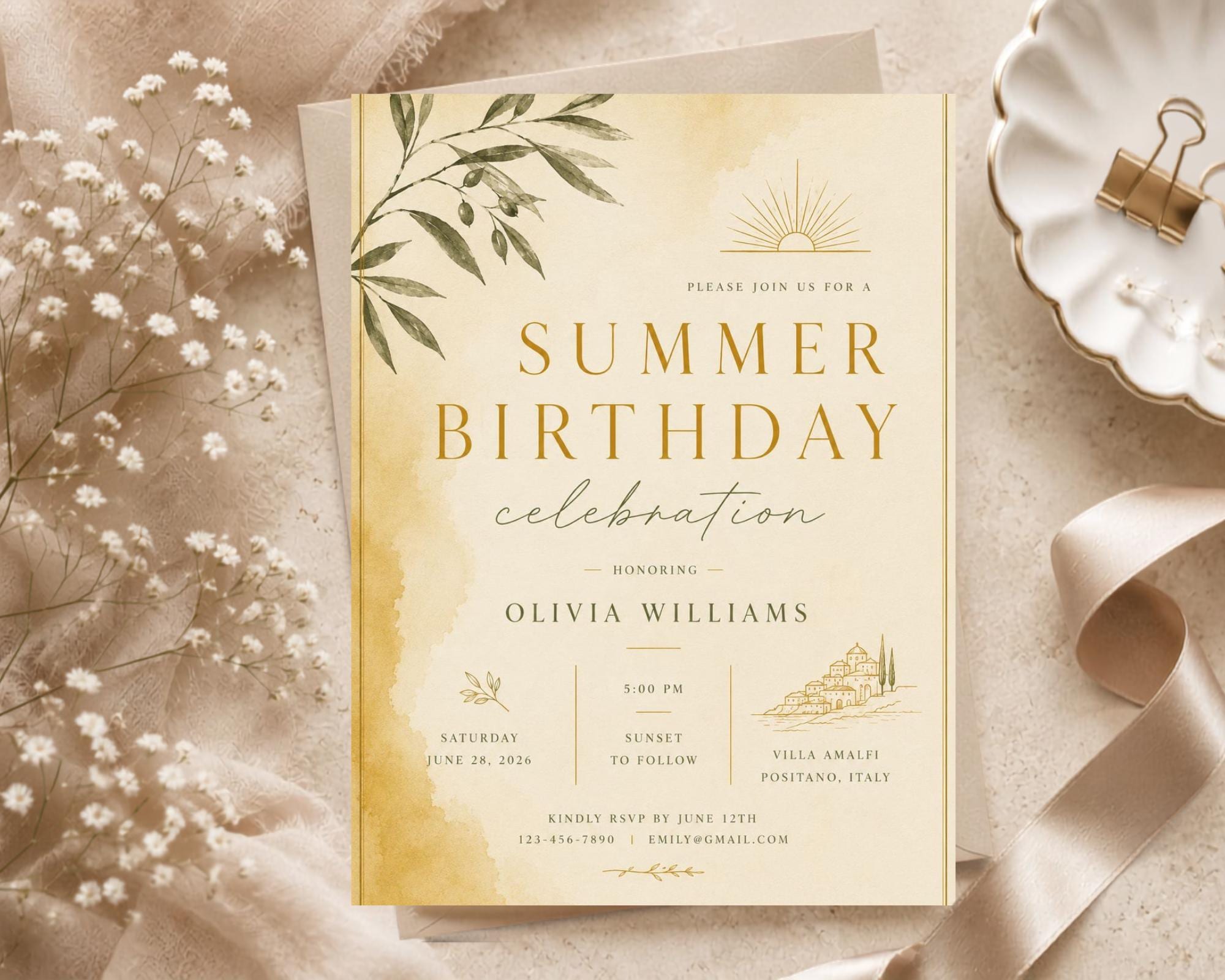 Summer Birthday Invitation Template preview 5