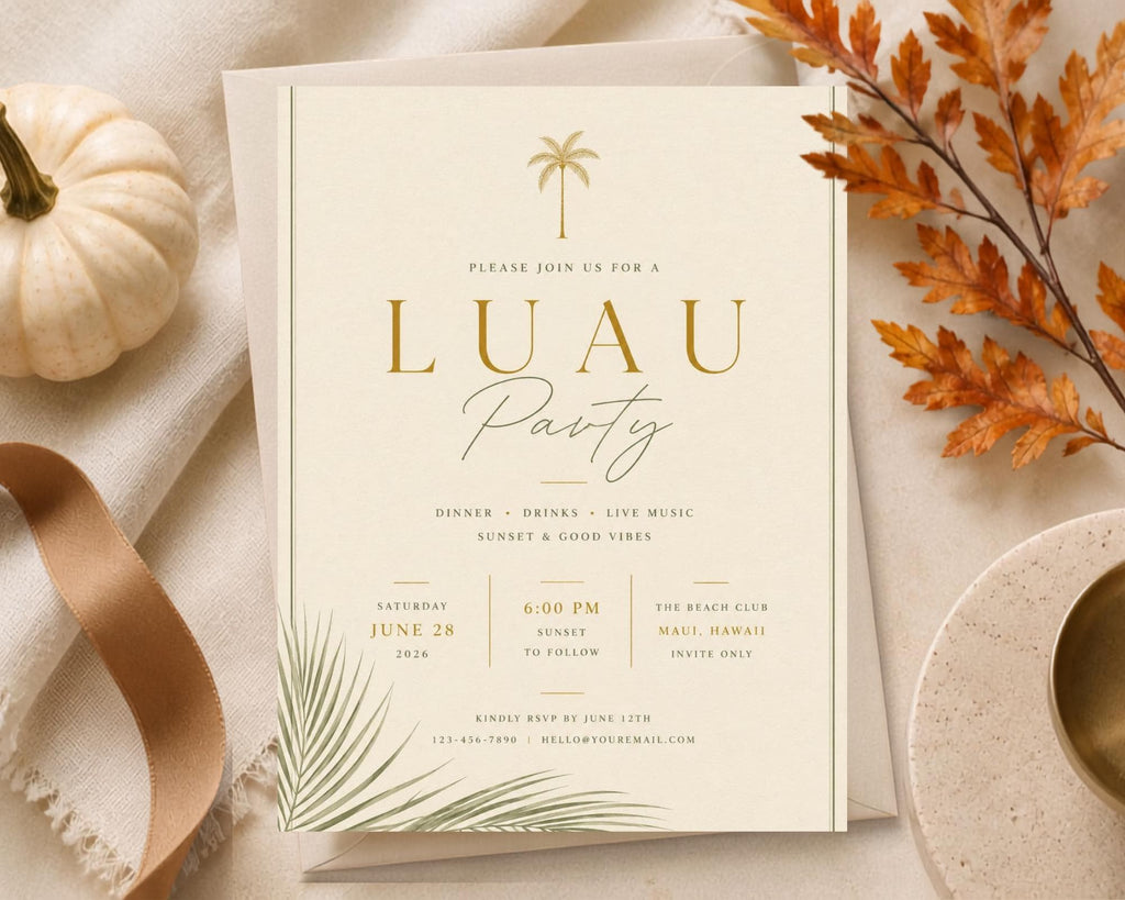 Luau Party Invitation Template preview 1