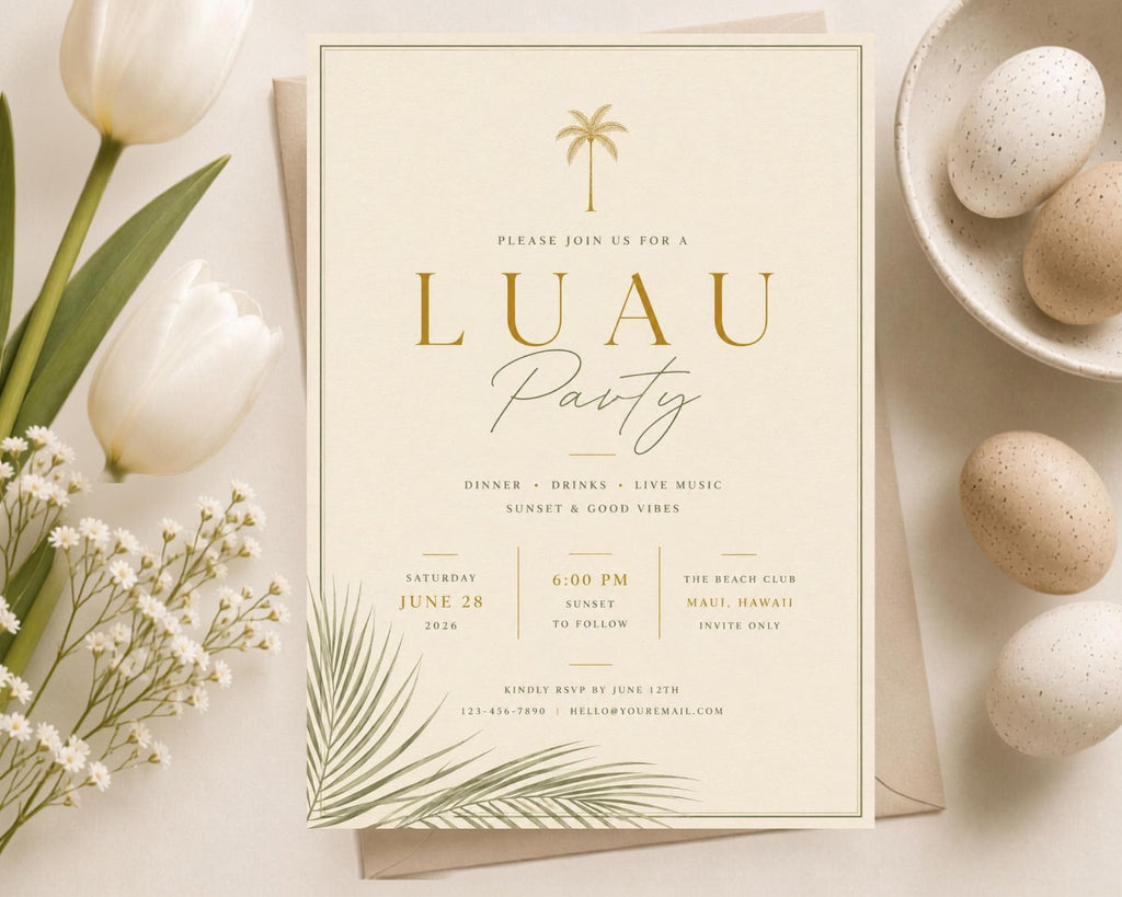 Luau Party Invitation Template preview 3