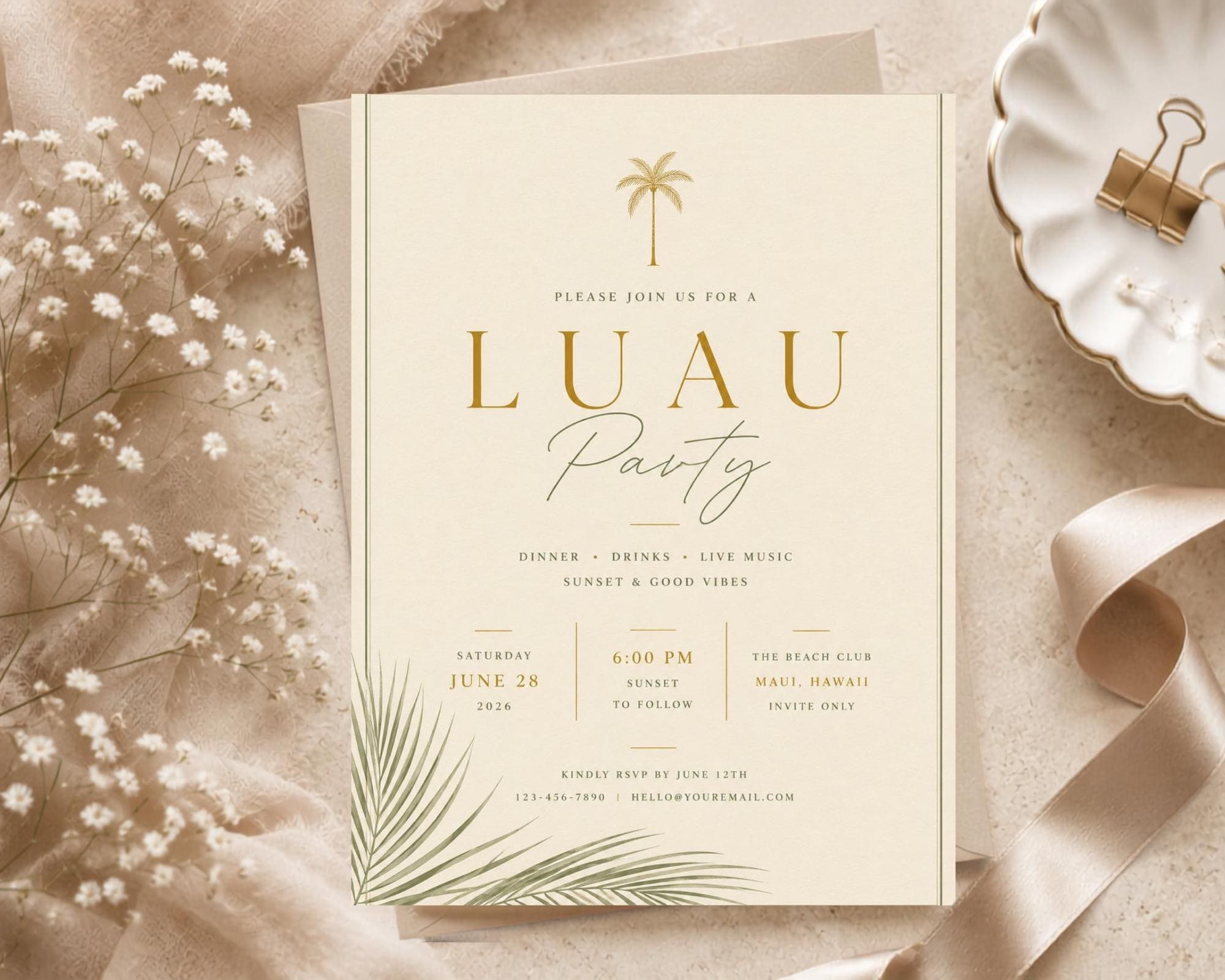 Luau Party Invitation Template preview 5