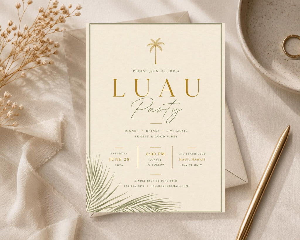 Luau Party Invitation Template preview 6