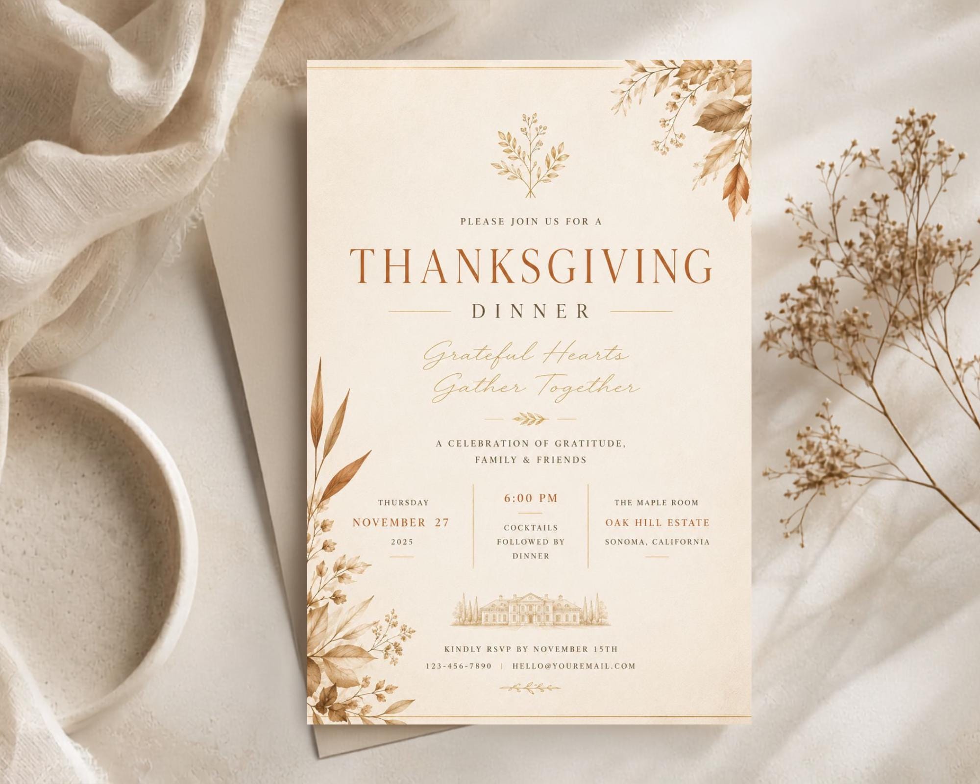 Thanksgiving Invitation Template preview 3