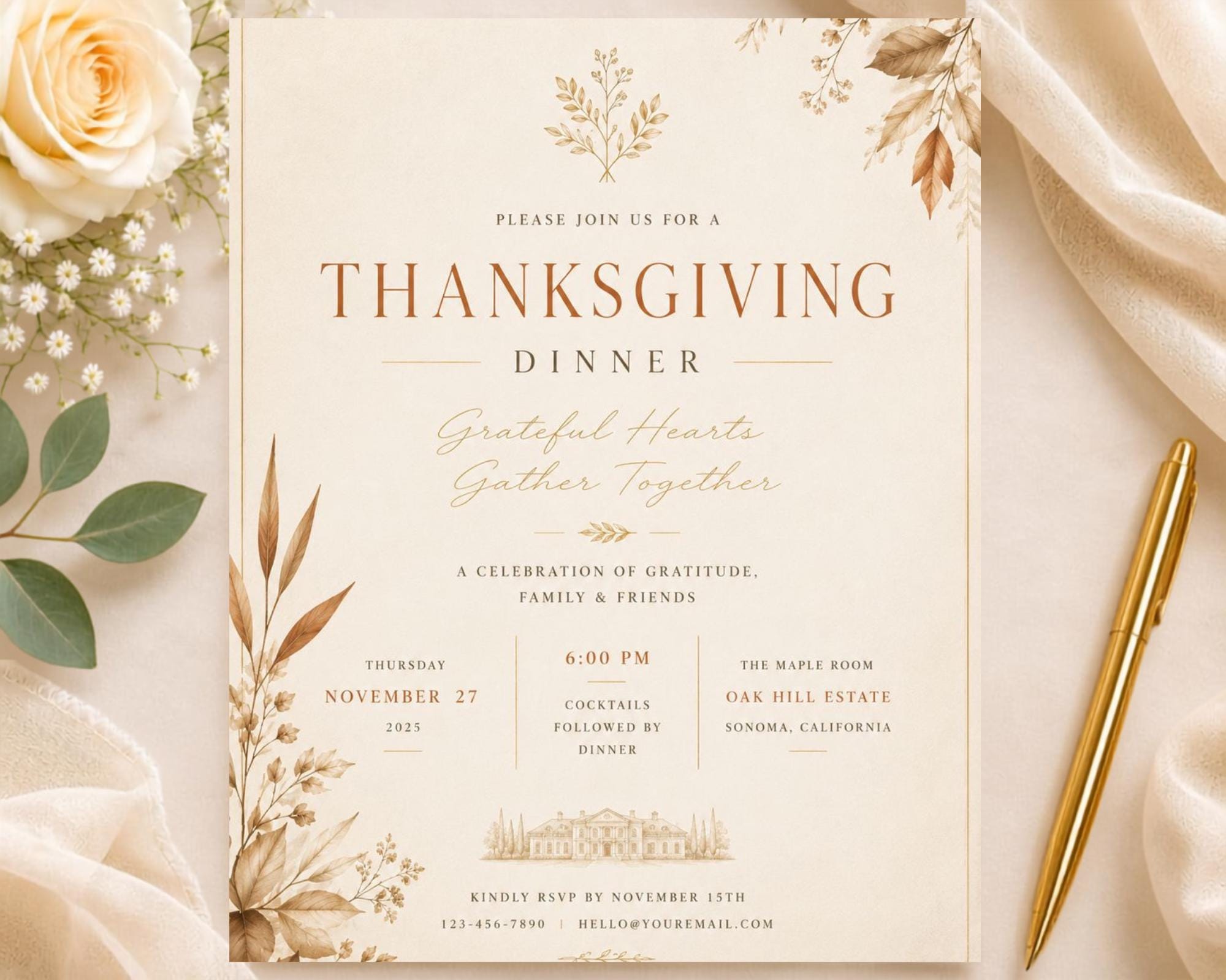 Thanksgiving Invitation Template preview 4