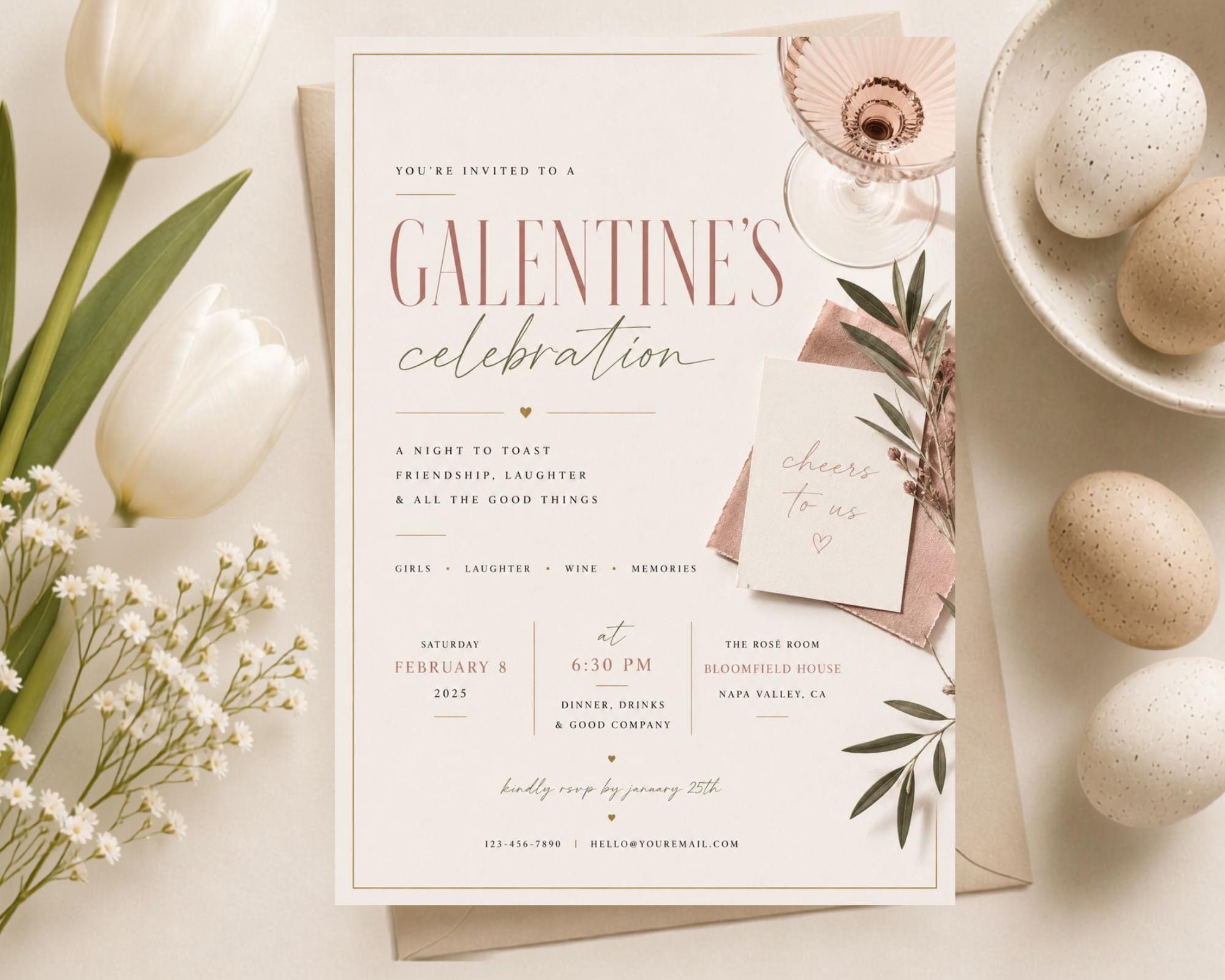Galentines Invitation Template preview 1