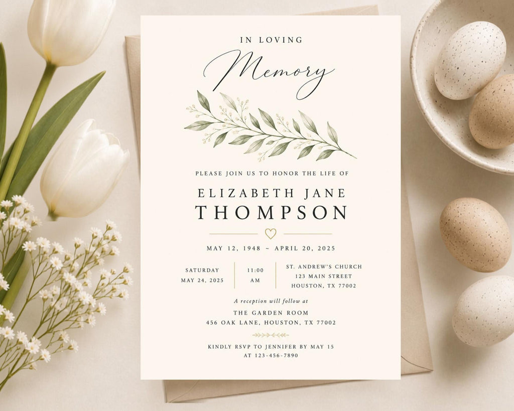 Funeral Invitation Template preview 1